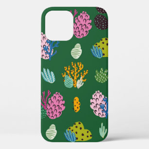 Seamless pattern with corals branches and sea plan iPhone 12 case