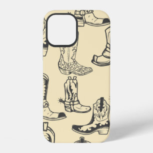 Seamless pattern with cowboy boots. cowboy,cowgirl iPhone 12 case