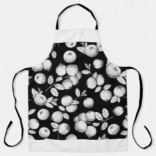 Seamless pattern with cranberry. Hand drawn sketch Apron