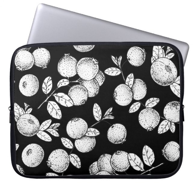 Seamless pattern with cranberry. Hand drawn sketch Laptop Sleeve (Front)