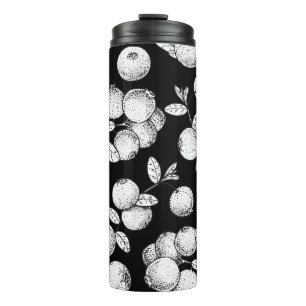 Seamless pattern with cranberry. Hand drawn sketch Thermal Tumbler