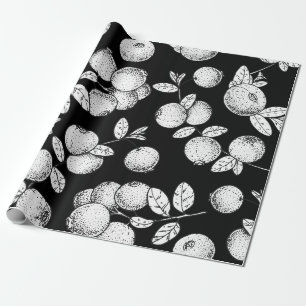 Seamless pattern with cranberry. Hand drawn sketch Wrapping Paper