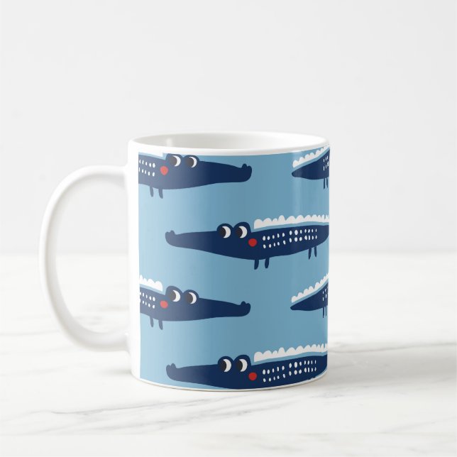 Seamless pattern with crocodiles coffee mug (Left)