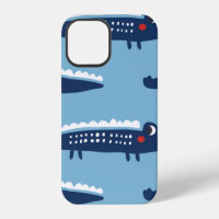 Seamless pattern with crocodiles