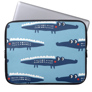 Seamless pattern with crocodiles laptop sleeve