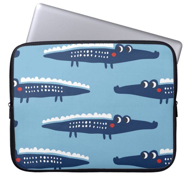 Seamless pattern with crocodiles laptop sleeve (Front)