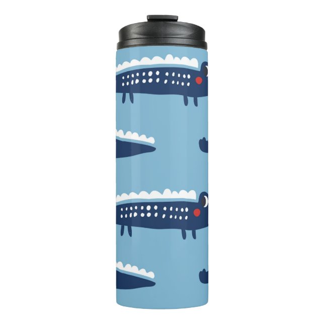 Seamless pattern with crocodiles thermal tumbler (Front)