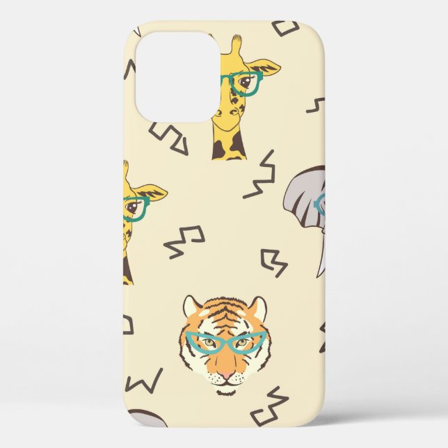 Seamless pattern with cute african animals: giraff Case-Mate iPhone case (Back)