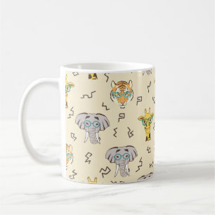 Seamless pattern with cute african animals: giraff coffee mug
