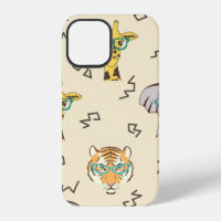 Seamless pattern with cute african animals: giraff