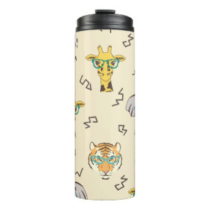 Seamless pattern with cute african animals: giraff thermal tumbler
