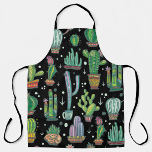 Seamless pattern with cute cactuses apron