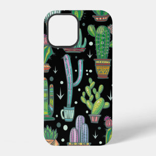 Seamless pattern with cute cactuses iPhone 12 case