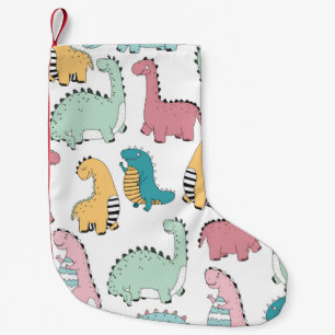 seamless pattern with cute colored, bright, pink, small christmas stocking