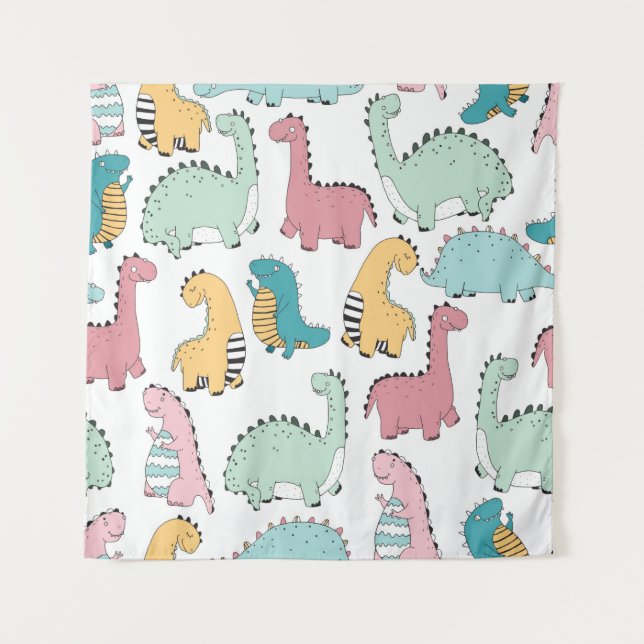 seamless pattern with cute coloured, bright, pink, tapestry (Front)