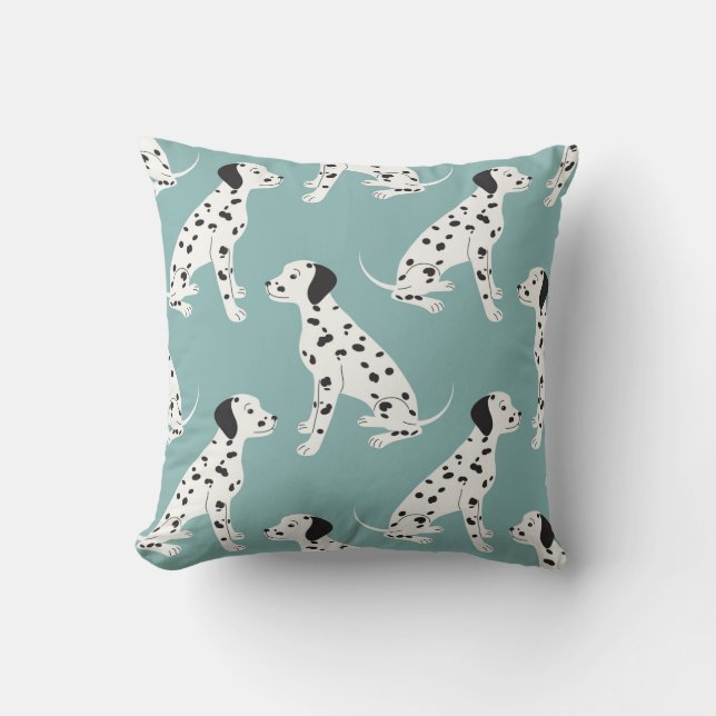 Seamless pattern with cute dalmatian cushion (Front)