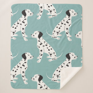 Seamless pattern with cute dalmatian sherpa blanket