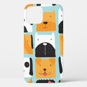 Seamless pattern with cute dogs. iPhone 12 case
