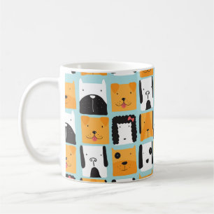 Seamless pattern with cute dogs. coffee mug