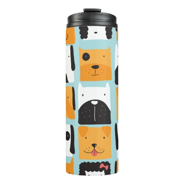Seamless pattern with cute dogs.  thermal tumbler (Front)