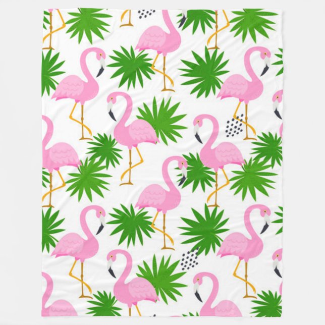 seamless-pattern-with-cute-flamingos fleece blanket (Front)