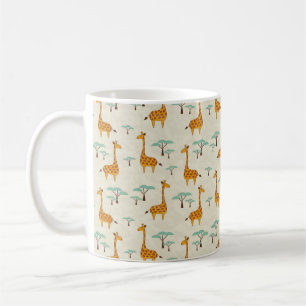 Seamless pattern with cute giraffes and trees, Vin Coffee Mug