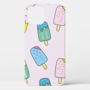 Seamless pattern with cute ice cream. Fruit ice cr iPhone 12 Case