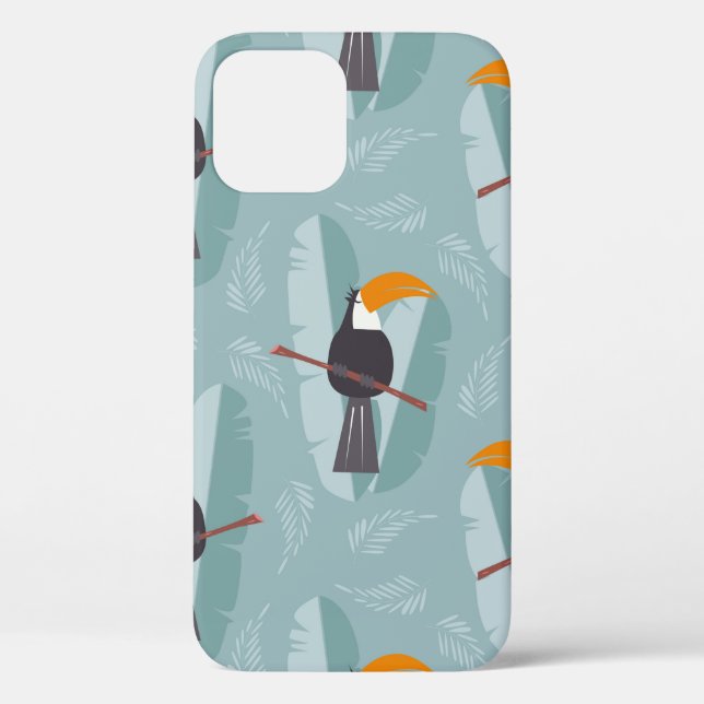 Seamless pattern with cute jungle parrot toucan on Case-Mate iPhone case (Back)