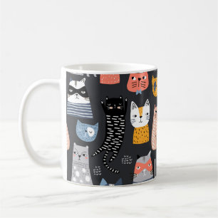 Seamless pattern with cute Kittens in diferent sty Coffee Mug