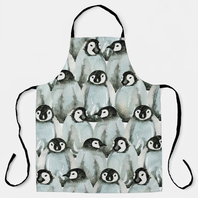 Seamless pattern with cute penguins apron (Front)