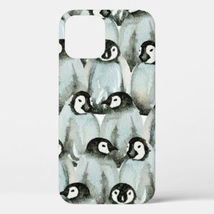 Seamless pattern with cute penguins iPhone 12 case