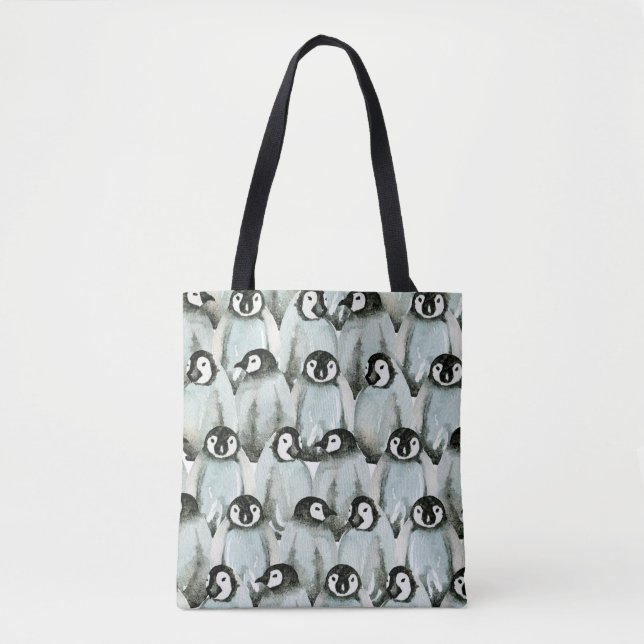 Seamless pattern with cute penguins tote bag (Front)