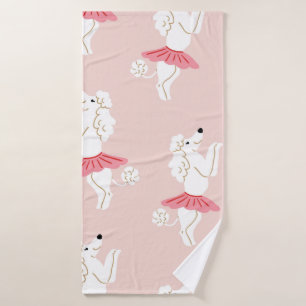 Seamless pattern with cute poodle dogs in cute bal bath towel