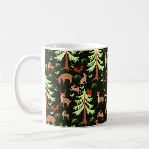 Seamless pattern with deers in the forest. coffee mug
