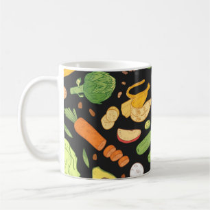 Seamless pattern with dietary food, wholesome groc coffee mug