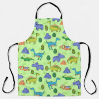 Seamless pattern with different cute dinosaurs, mo