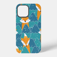 Seamless pattern with different cute foxes.