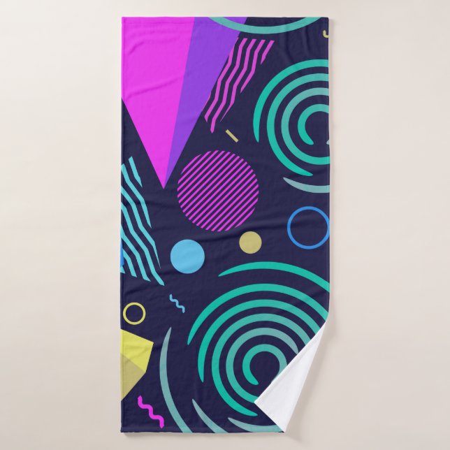 Seamless pattern with different kinds of geometric bath towel (Bath Towel)
