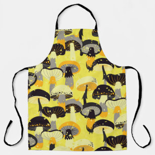 Seamless pattern with different mushrooms. apron