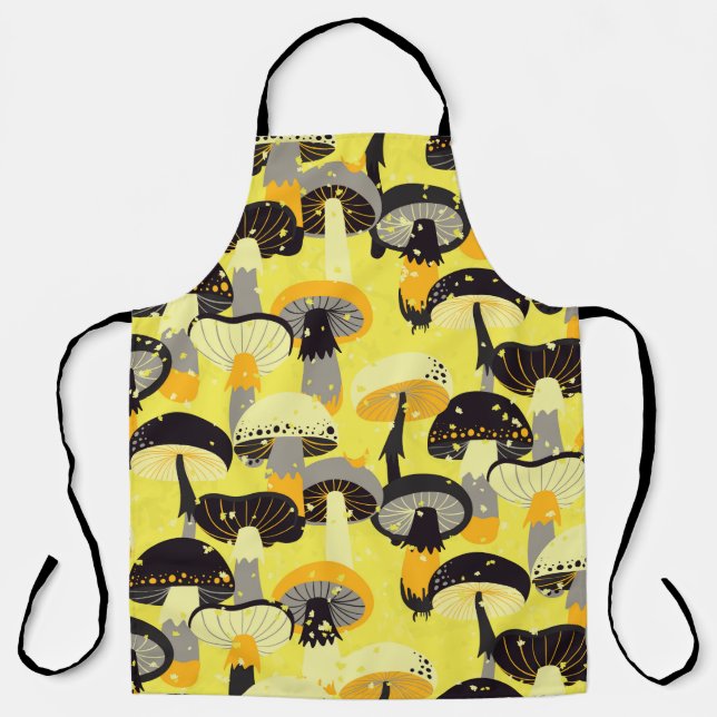 Seamless pattern with different mushrooms.  apron (Front)