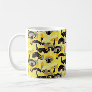 Seamless pattern with different mushrooms. coffee mug