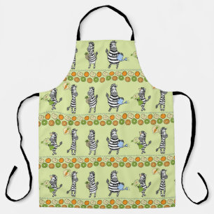 Seamless pattern with different zebras and differe apron