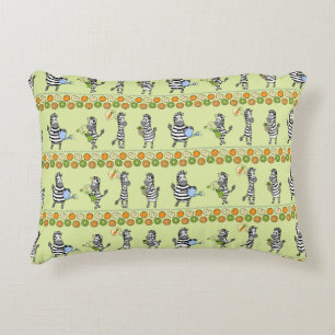 Seamless pattern with different zebras and differe decorative cushion