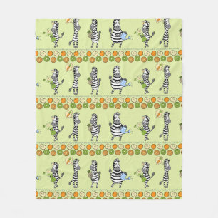 Seamless pattern with different zebras and differe fleece blanket