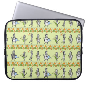 Seamless pattern with different zebras and differe laptop sleeve