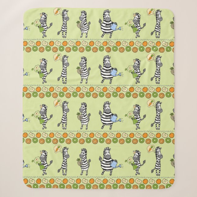 Seamless pattern with different zebras and differe sherpa blanket (Front)