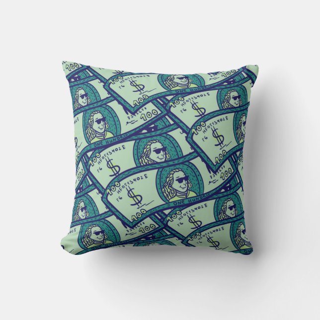seamless pattern with dollars banknotes cushion (Front)