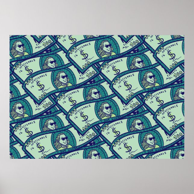 seamless pattern with dollars banknotes poster (Front)