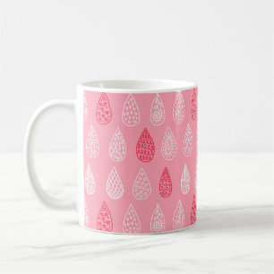Seamless pattern with doodle water drops coffee mug