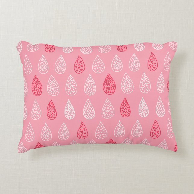 Seamless pattern with doodle water drops decorative cushion (Front)